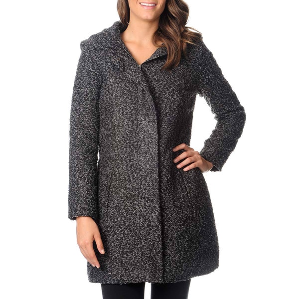 Shop Excelled Women's Wool Blend Boucle Coat with Oversized Hood ...