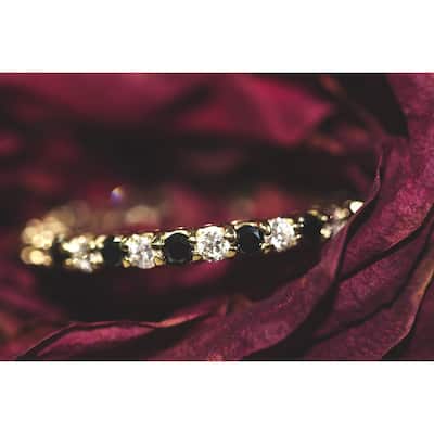 Annello by Kobelli 14k Yellow Gold 1ct TDW Black and White Diamond Ring
