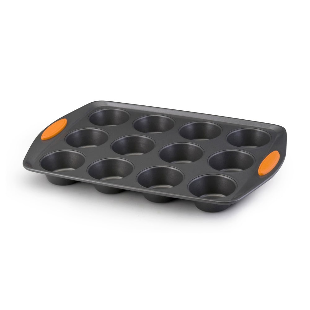 https://ak1.ostkcdn.com/images/products/7468671/Rachael-Ray-Yum-o-Grey-Carbon-Steel-and-Orange-Silicone-Handles-Nonstick-12-cup-Oven-Lovin-Muffin-and-Cupcake-Pan-Bakeware-167600b9-2d6b-4df1-8ae7-a2b95e6d5ab1_1000.jpg