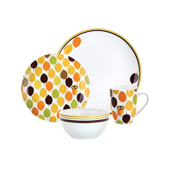 slide 2 of 2, Rachael Ray 'Little Hoot' 4-piece Place Setting