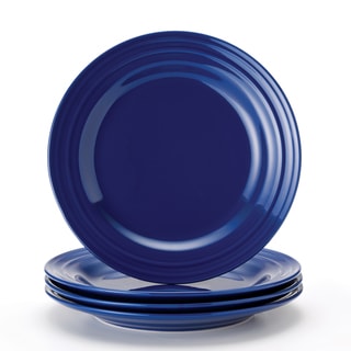 Shop Rachael Ray Double Ridge 11-inch Blue Dinner Plates (Set of 4 ... Shop Rachael Ray Double Ridge 11-inch Blue Dinner Plates (Set of 4 ...