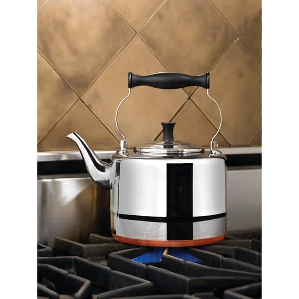 KitchenAid Black Enamel C-Handle 1.5 Quart Tea Kettle Steel