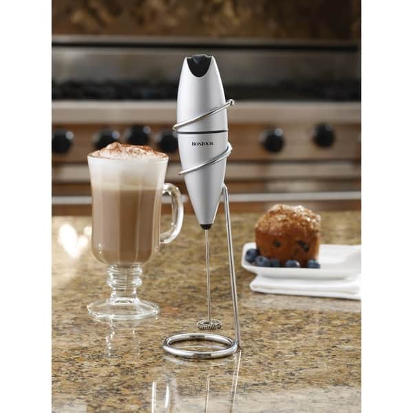Simple Craft Milk Frother with Stand - White