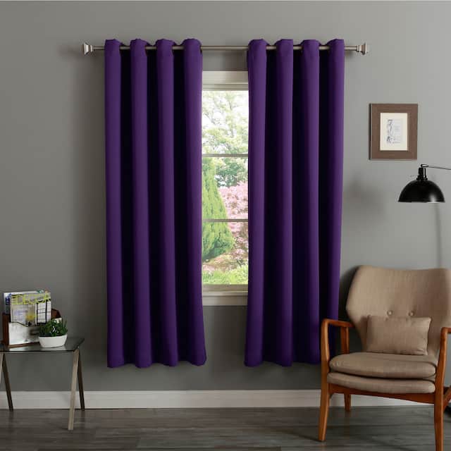 Aurora Home Thermal Insulated 72-inch Blackout Curtain Pair - 52 x 72 - Purple