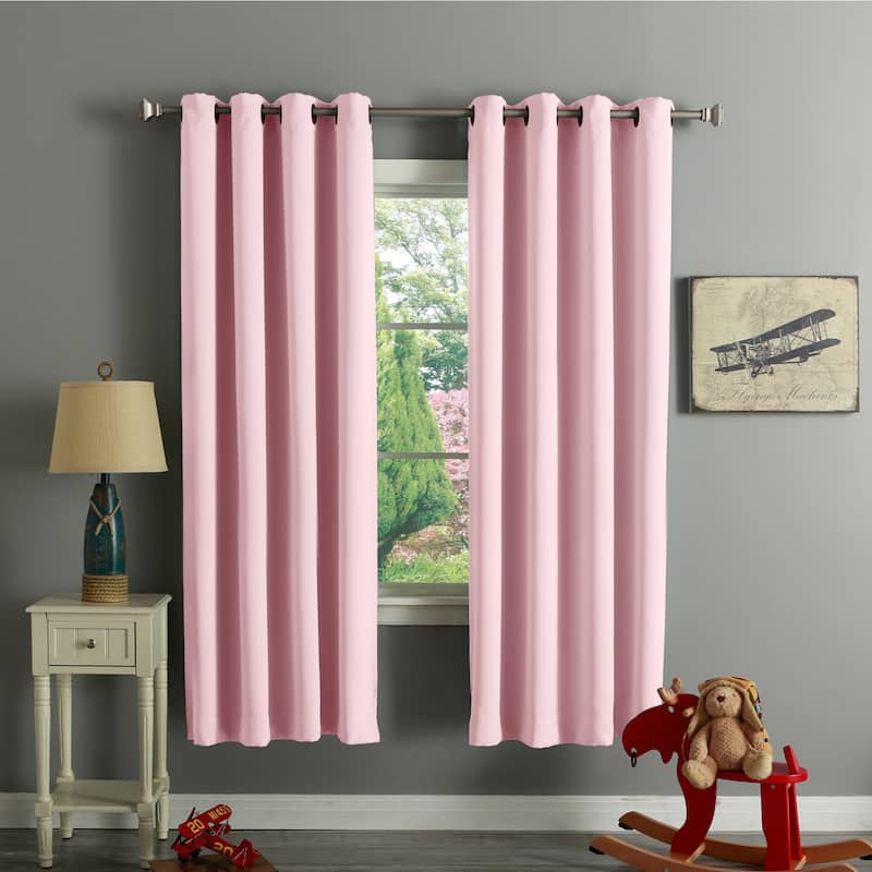 Aurora Home Thermal Insulated 72-inch Blackout Curtain Pair - 52 x 72 - Light Pink