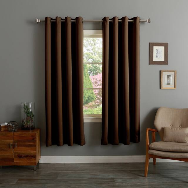 Aurora Home Thermal Insulated 72-inch Blackout Curtain Pair - 52 x 72 - Chocolate