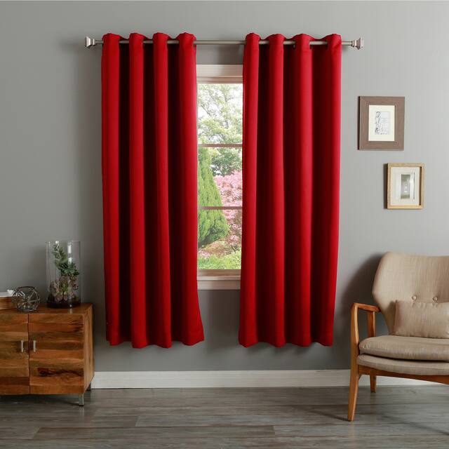 Aurora Home Thermal Insulated 72-inch Blackout Curtain Pair - 52 x 72 - Cardinal Red