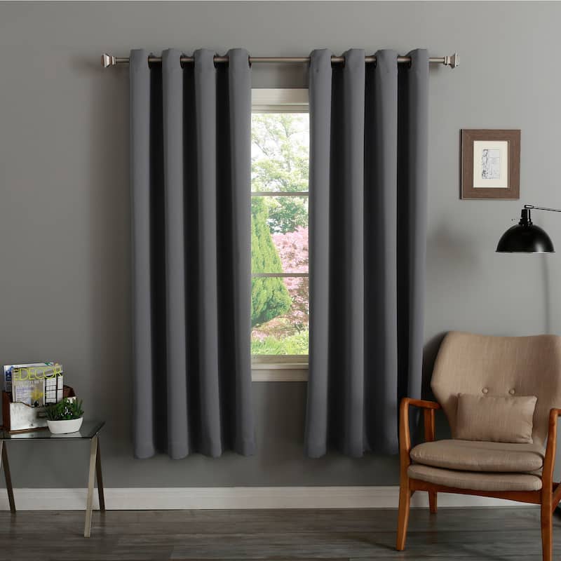 Aurora Home Thermal Insulated 72-inch Blackout Curtain Pair - 52 x 72 - Dark Grey