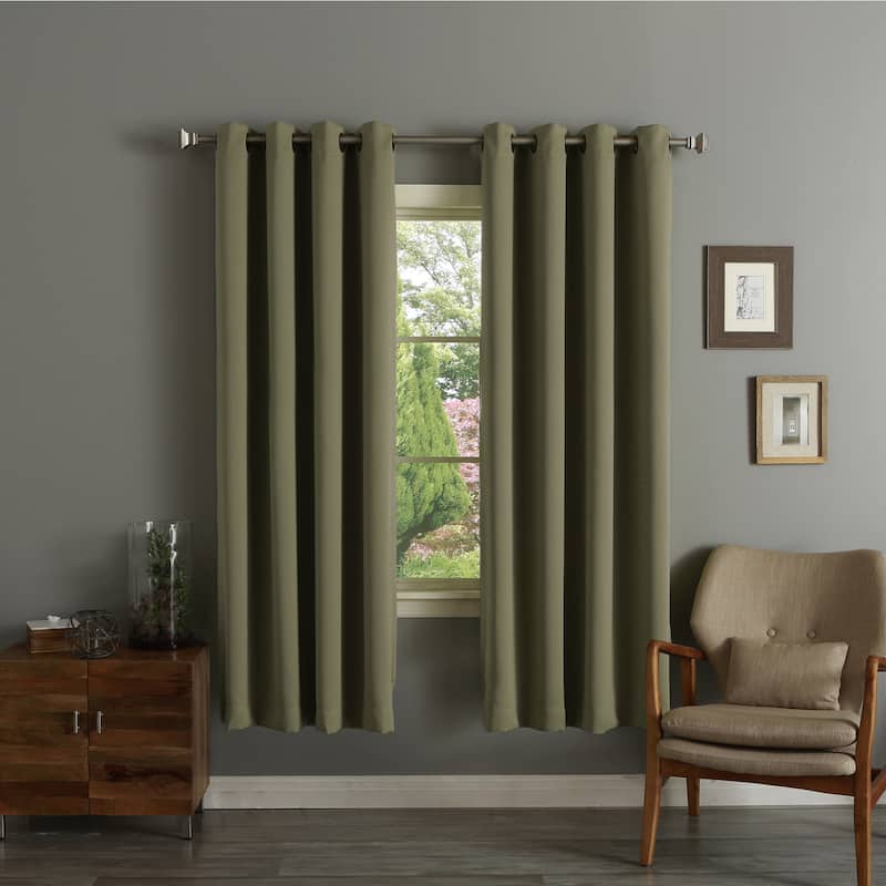 Aurora Home Thermal Insulated 72-inch Blackout Curtain Pair - 52 x 72 - Olive