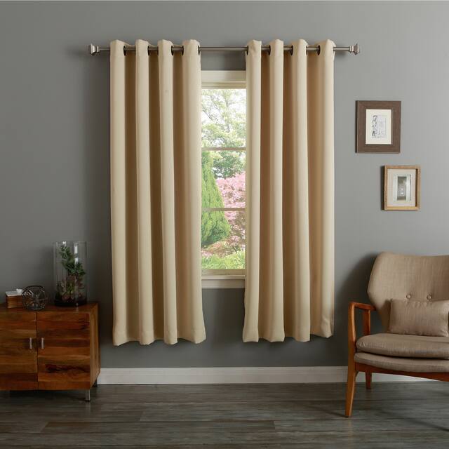 Aurora Home Thermal Insulated 72-inch Blackout Curtain Pair - 52 x 72 - Beige