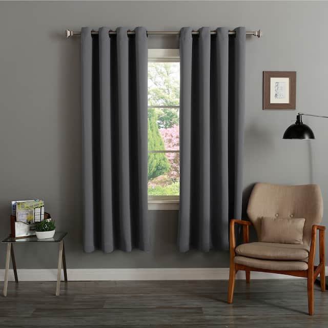 Aurora Home Thermal Insulated 72-inch Blackout Curtain Pair - 52 x 72 - Grey