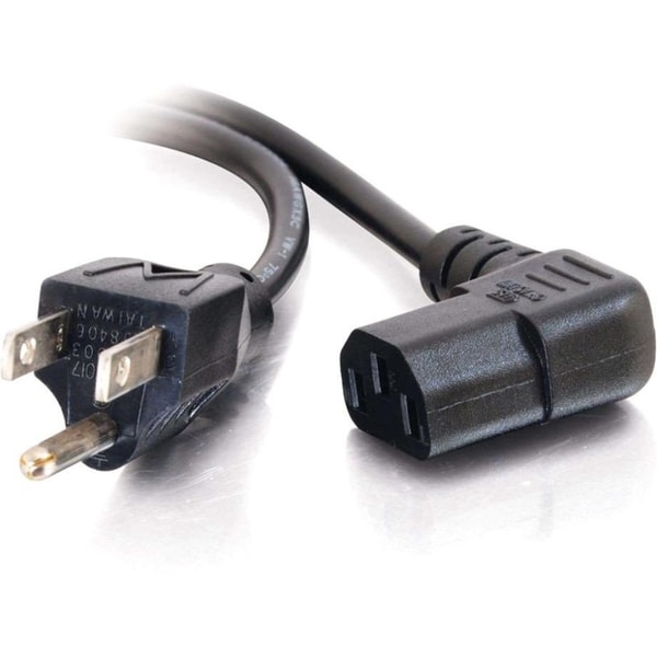 C2G 6ft 18 AWG Universal Right Angle Power Cord (NEMA 5 15P to IEC320