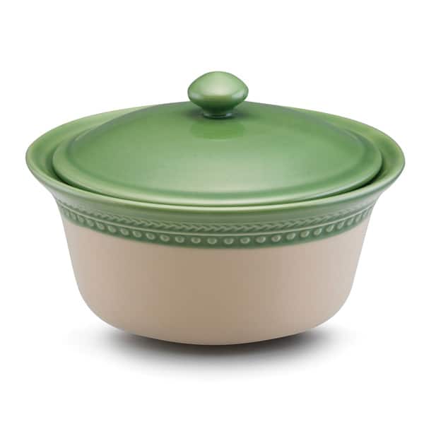 Paula Deen Non Stick 2 Qt Ceramic Saucepan Milk Warmer Butter Pot & Lid  Green