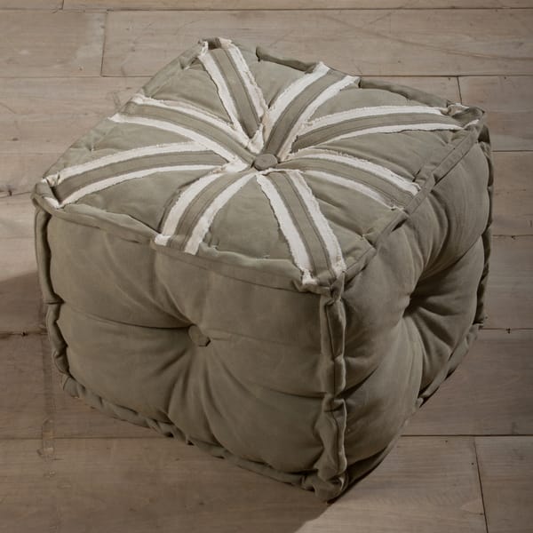 Union Jack Army Canvas Pouf Ottoman (India) Bed Bath & Beyond 7471693