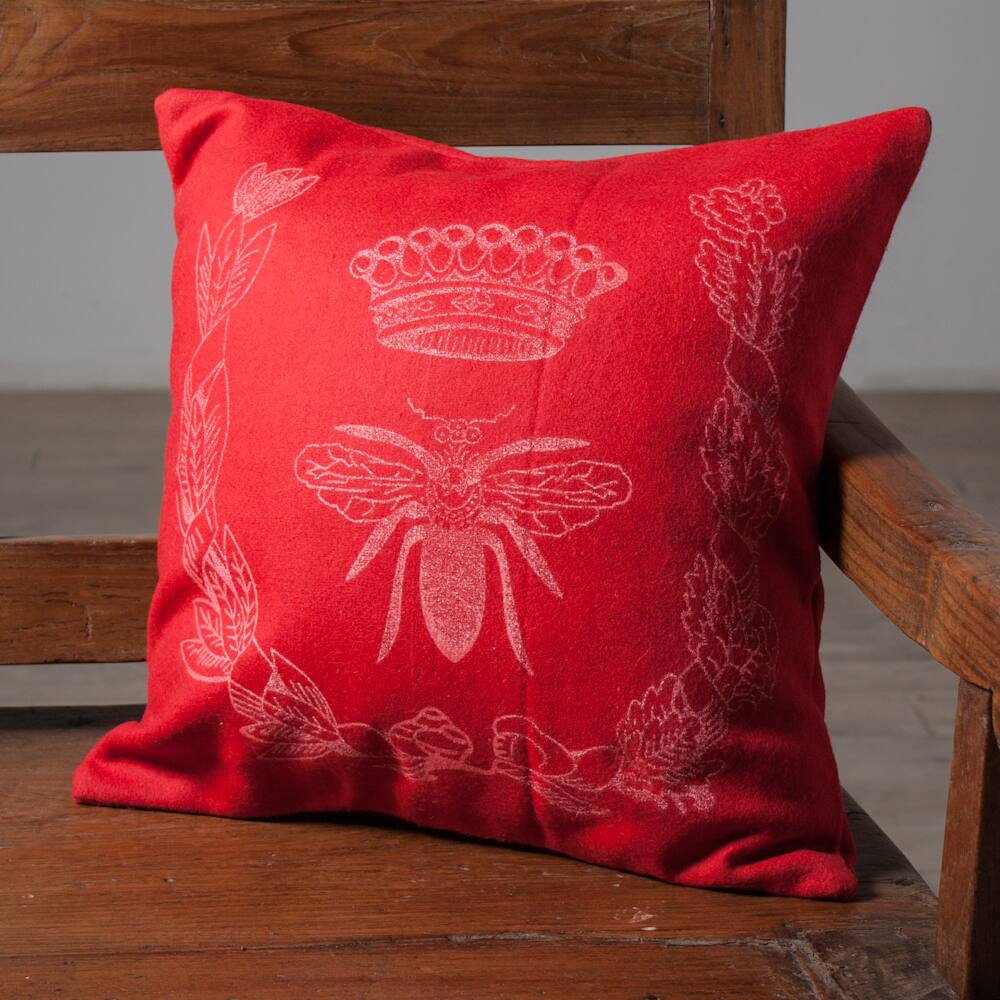 Queen Bee Red Accent Pillow (India)