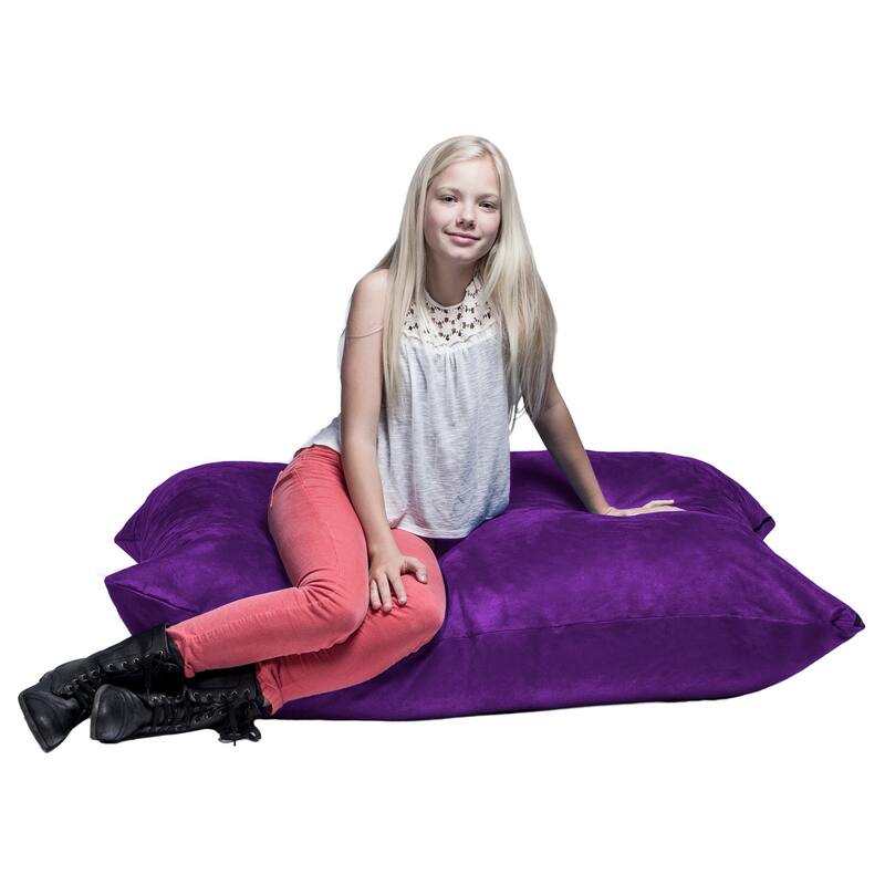 Jaxx 3.5 Foot Saxx Bean Bag Pillow and Lounger Chair for Kids - Microsuede - Grape