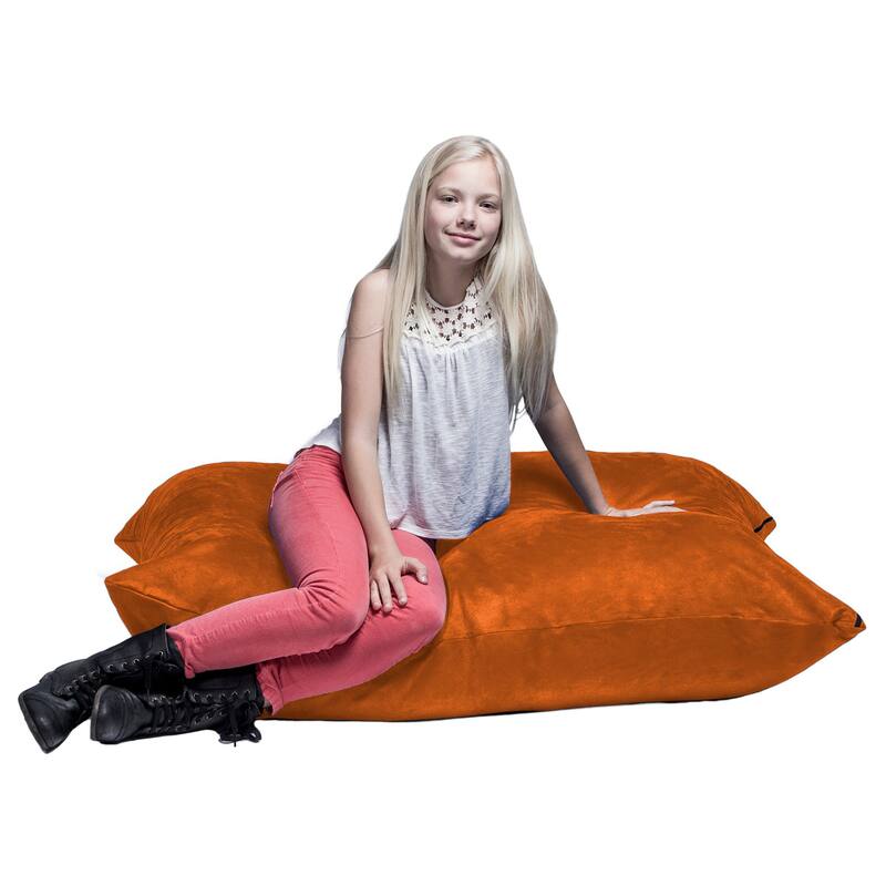 Jaxx 3.5 Foot Saxx Bean Bag Pillow and Lounger Chair for Kids - Microsuede - Orange