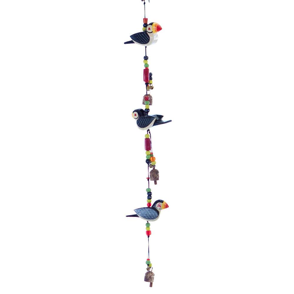 Handmade I Love Puffins Wind Chime (India)