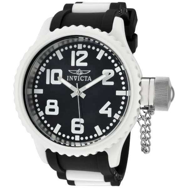 Invicta Men's 'Russian Diver' Black Polyurethane Watch Invicta Men's Invicta Watches