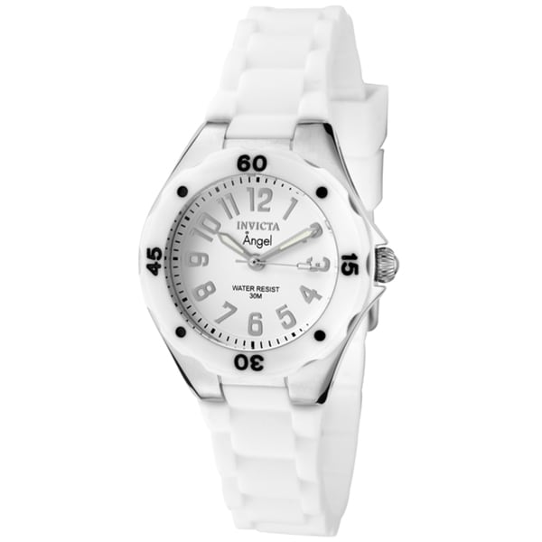 Invicta Women's 'Angel' White Rubber Watch Invicta Women's Invicta Watches