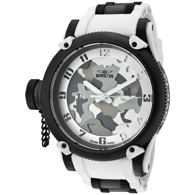 black and white invicta watch