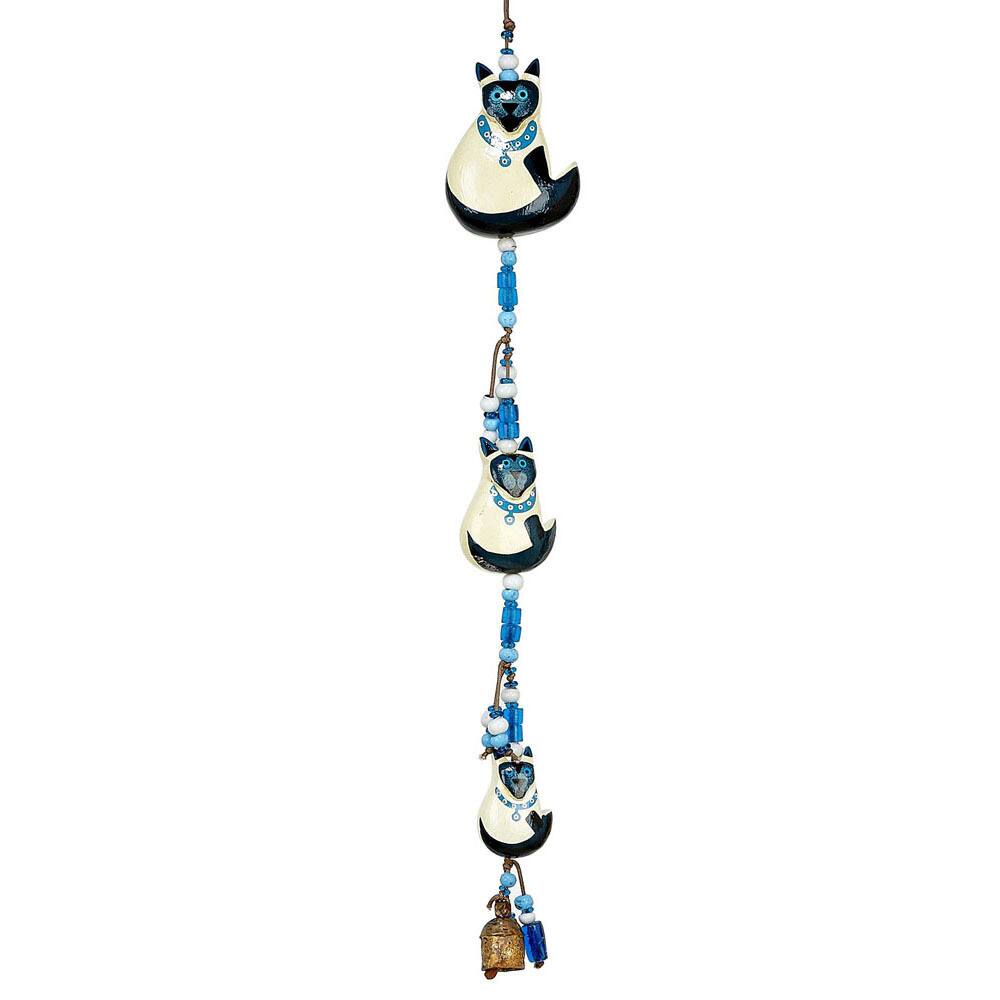 Handmade Blue-Eyed Cats Wind Chime (India)