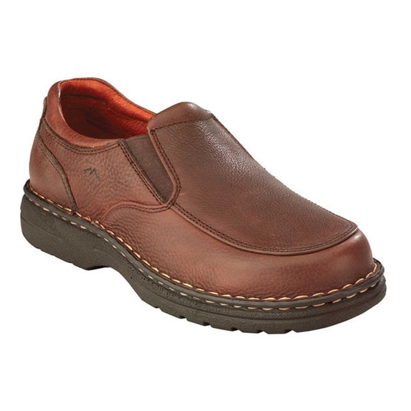 AdTec Men's Chestnut Leather Slip-on Shoes - 14919306 - Overstock.com ...