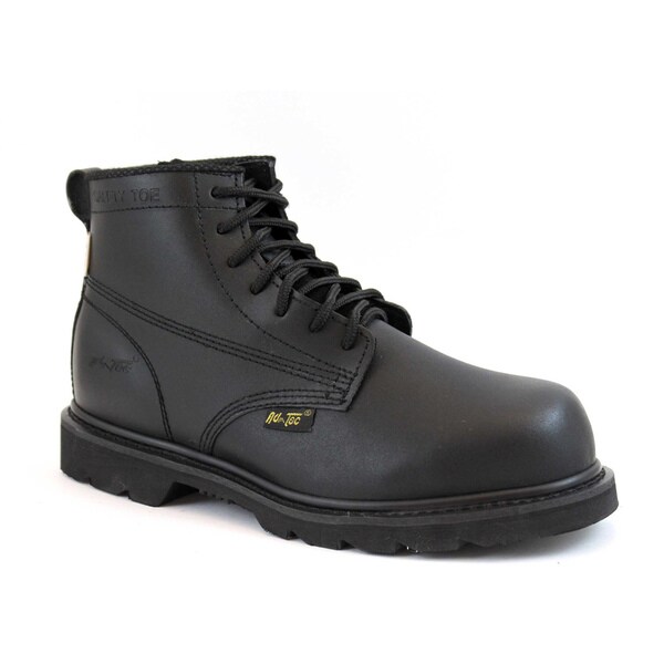 Shop AdTec Men&#39;s Black Action Leather Work Boots - Overstock - 7472081