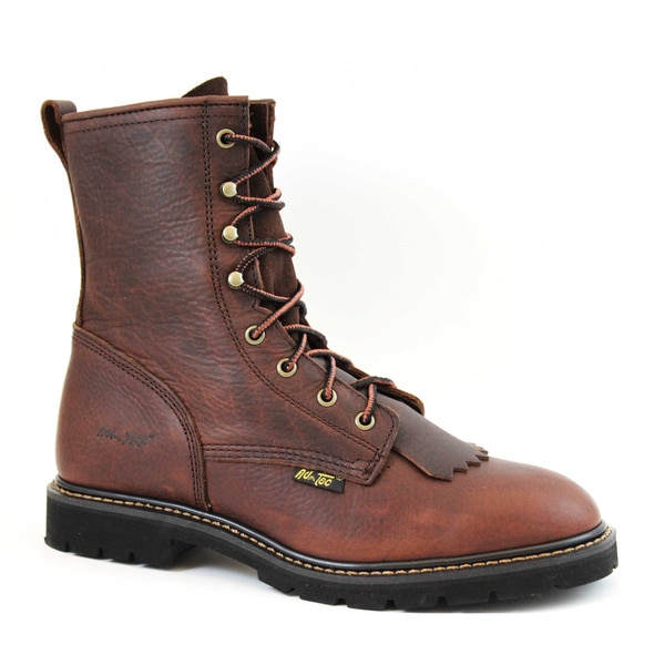 Shop AdTec Men&#39;s 9-inch Chestnut Leather Lacer Boots - Free Shipping Today - 0 - 7472091