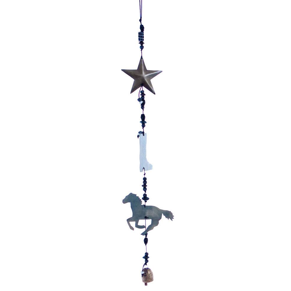 Handmade Southwest Star Wind Chime (India) - Brown