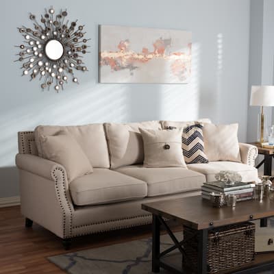 Mckenna Beige Linen Modern Sofa