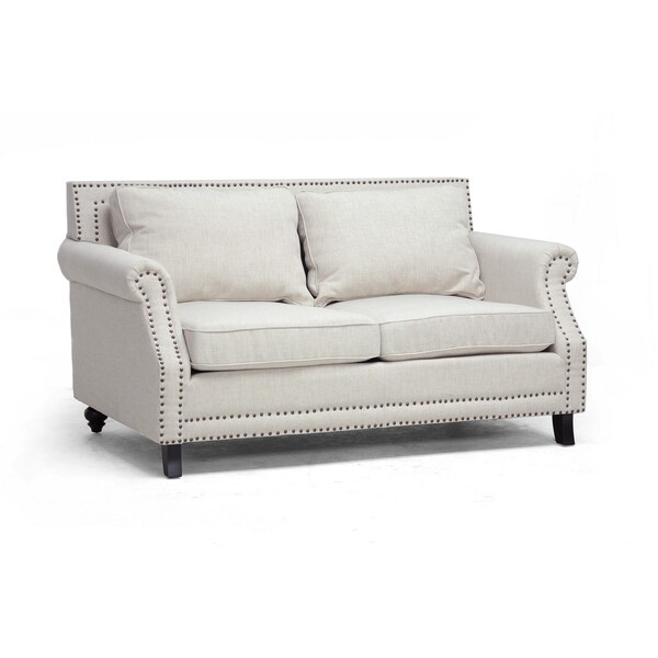 Shop Baxton Studio 'Mckenna' Beige Linen Modern Loveseat - Free ...