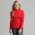 24/7 Comfort Apparel Women's Basic Top Turtleneck T-shirt