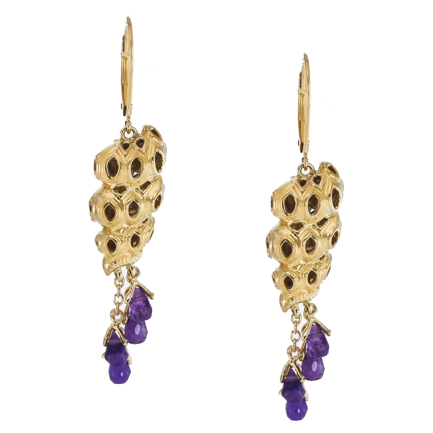 Michael Valitutti Jason Dow Two tone Amethyst Sea Shell Earrings