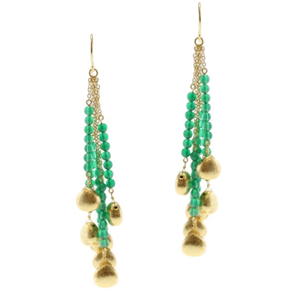 Michael Valitutti Kristen Gold Over Silver Green Onyx Earrings Michael Valitutti Kristen Gold Over Silver Green Onyx Earrings