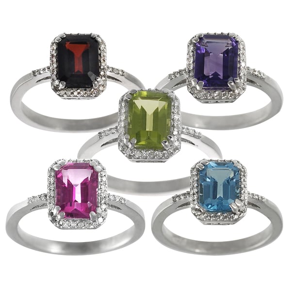 Shop Journee Collection Sterling Silver Gemstone and Diamond Accent ...