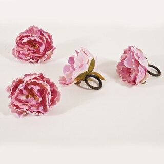 Peony Pink Napkin Rings Set Of 4 Free Shipping On