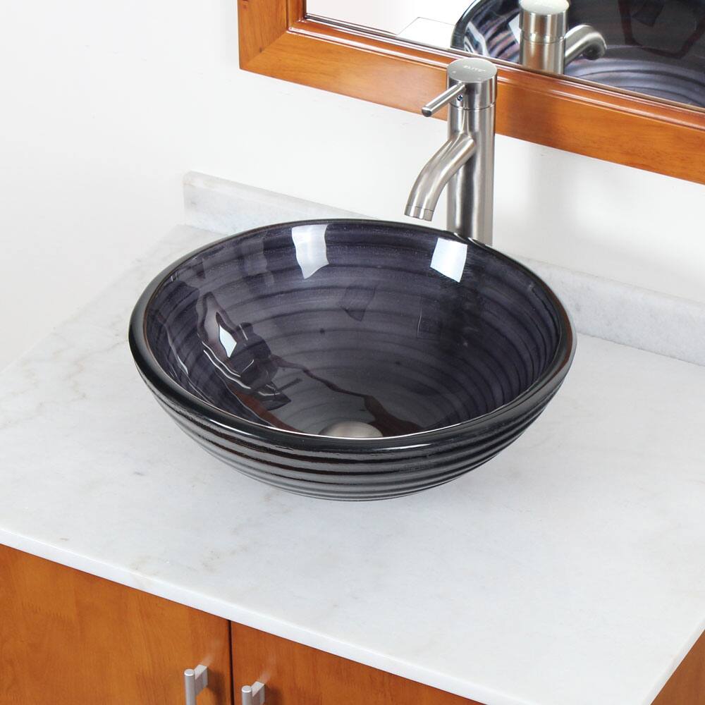 New Bathroom 30Y Tempered Glass Sink Vanity - Cyan