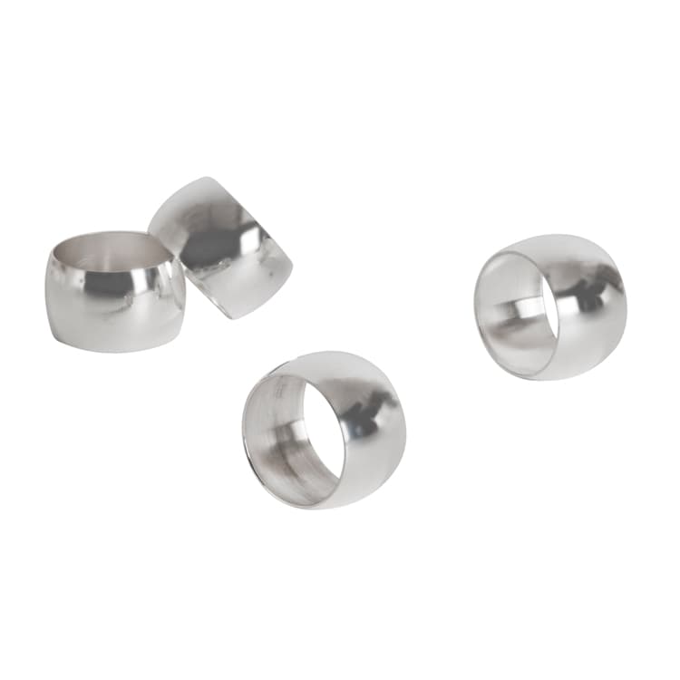 Saro Silver Round Shape Napkin Ring (Set of 4)