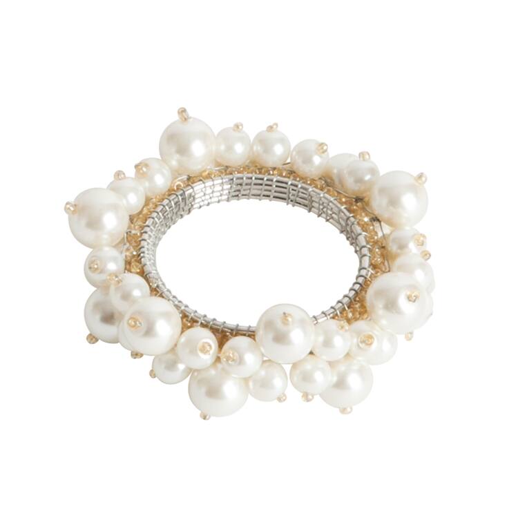 Saro Ivory Faux-pearl Napkin Ring (Set of 4)