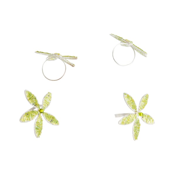 Modern Beaded Napkin Rings (Set of 4)