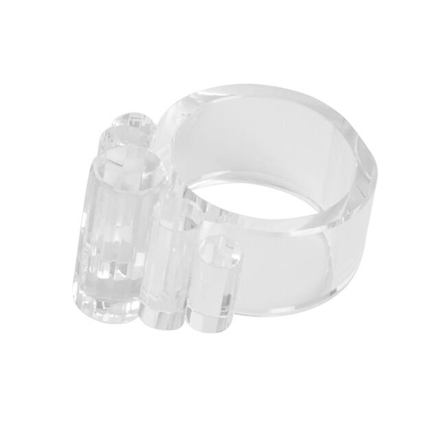 Clear Crystal Napkin Rings (Set of 4)
