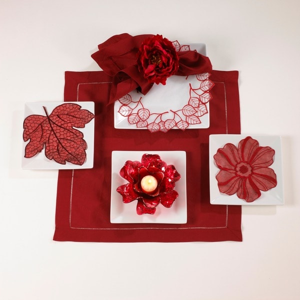 Leaf Design Sangria Red Doilies (Set of 4)   14925612  