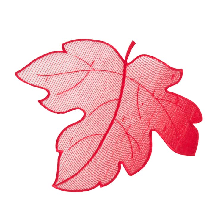 Leaf Design Crimson Doilies (Set of 4)
