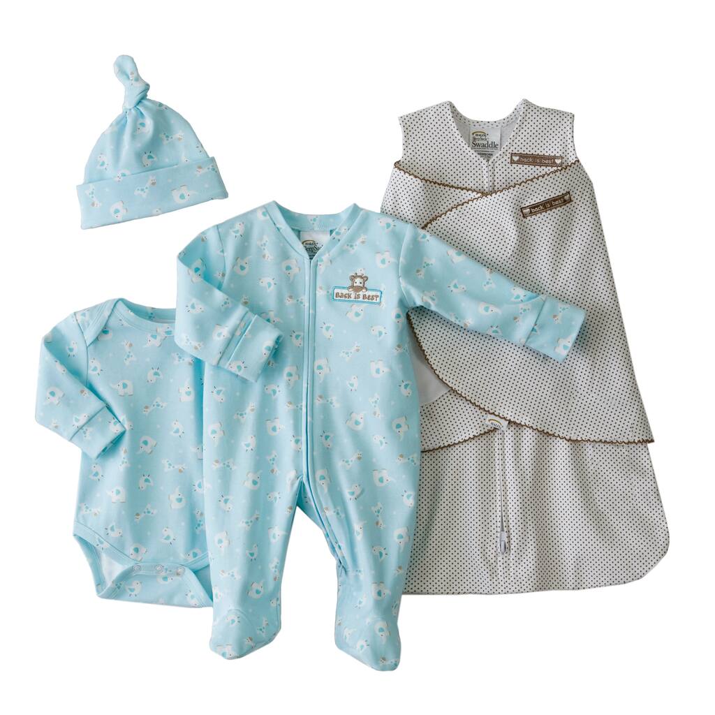 HALO SleepSack Swaddle Turquoise Dot Take-Me-Home Safety Gift Set (Newborn)