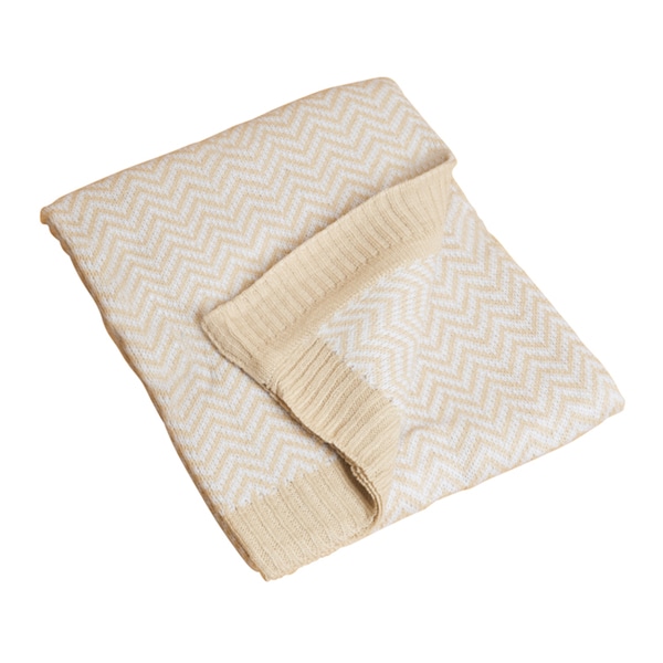 Saro Natural Herringbone Baby Blanket Saro Baby Blankets