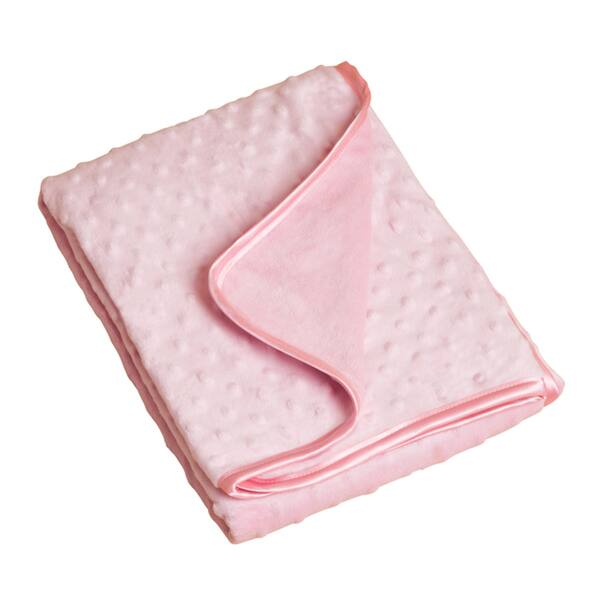 slide 1 of 1, Saro Pink Raised Dots Plush Baby Blanket