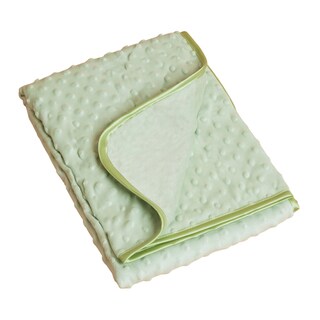 Saro Green Raised Dots Plush Baby Blanket