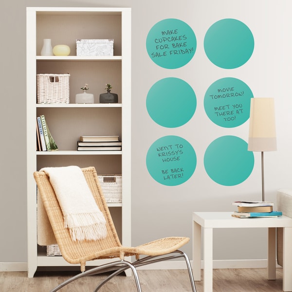 Shop Wall Pops Calypso Teal Dryerase Dot Decals Set Free Shipping On