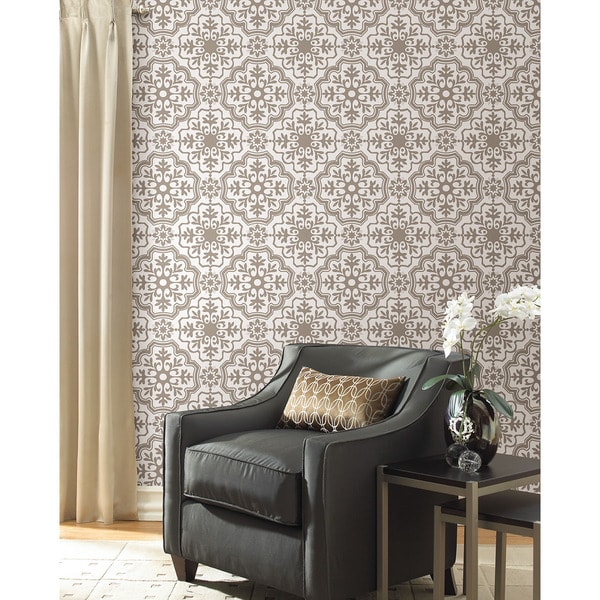 Wallpops Grey Grand trellis Smooth Wallpaper  DIY at BQ